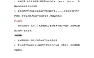 二年级英语册Unit5__单元教学目标-【免费下载-高清无水印】【英语电子版可打印】