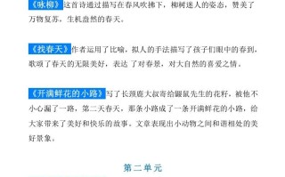 统编版语文二年级课文内容中心思想归纳汇总-【免费下载-高清无水印】【语文电子版可打印】