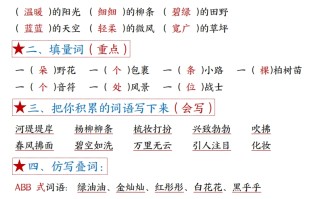  二语文1-8单元【考点总结】-【免费下载】