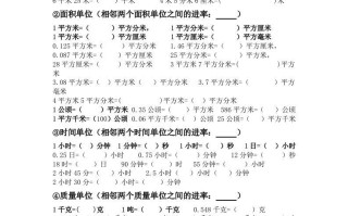 五年级数学册单位换算专项练习-【免费下载-高清无水印】【数学电子版可打印】