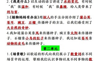 【单元必背课文内容重点梳理】二语文-【免费下载-高清无水印】【语文电子版可打印】