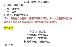 二年级册语文古诗词及译文名言警句-【免费下载-高清无水印】【语文电子版可打印】