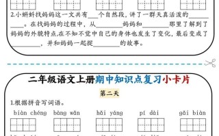 二语文期中复习小卡片-【免费下载-高清无水印】【语文电子版可打印】