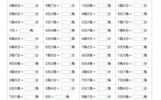 一数学元，角，分的单位换算-【免费下载-高清无水印】【数学电子版可打印】