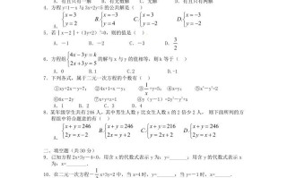 河南周口七年级册数学第八章第一节试卷及答案人教版-【免费下载-高清无水印】【数学电子版可打印】