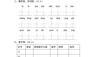 二年级语文册2年级期末专项卷：字音、字形-【免费下载-高清无水印】【语文电子版可打印】