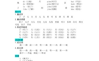 一年级语文册第四单元知识盘点-【免费下载-高清无水印】【语文电子版可打印】