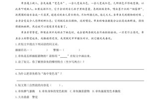 三年级语文册类文阅读-15小虾-【免费下载-高清无水印】【语文电子版可打印】