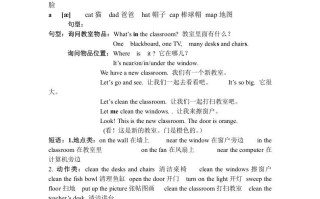 四年级英语册人教小学三起点pep版4单元复习之知识归纳-【免费下载-高清无水印】【英语电子版可打印】